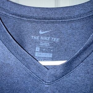 MENS NIKE DRY FIT V NECK BLUE
